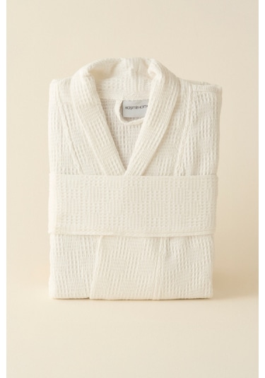 Kaşmir Home İris Waffle Bornoz Offwhite S-m Beyaz