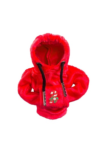 Suntek Yumuşak Peluş Noel Hoodie Vites Topuzu Kapağı Şeker Kamışı