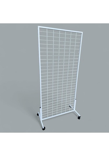 90x190 Cm Tekerlekli Beyaz Pano Stant, Çorap Standı, Aksesuar Standı, Telefon Standı, Bijuteri Standı