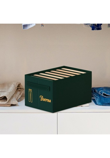 Magideal Suntek Ev Giysi Saklama Organizatör Kutusu Yeşil - 36 x 25 x 20 CM