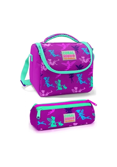 Coral High Kız Çocuk Mor Peri Beslenme Çantası Seti