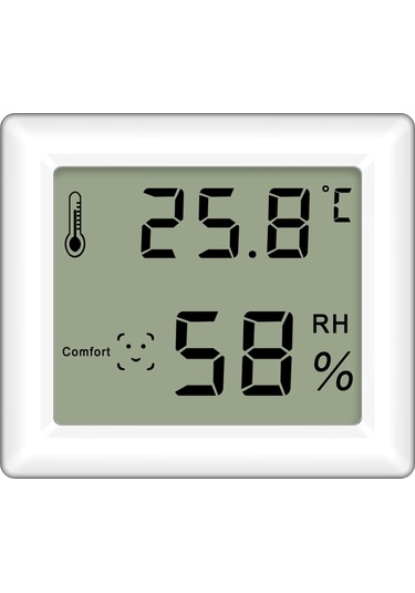 Youtek Beyaz Ys27 Ev İçi Dijital Nem-sıcaklık Ölçer: Büyük Ekran, Konfor Göstergesi, C/ F Dönüşümü, 3 Yerleştirme Seçeneği Magneetik, Duvar, Masüstü Beyaz
