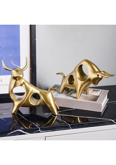 Homyl Sığır Heykel Öküz Yılı Süs Heykelcik Masa Üstü Yapıt B Tarif Edildiği Gibi