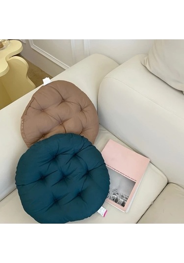 Trendooze Morandi Renkli Basit Yuvarlak Minder, Kahverengi Kahve Rengi Kahve Rengi