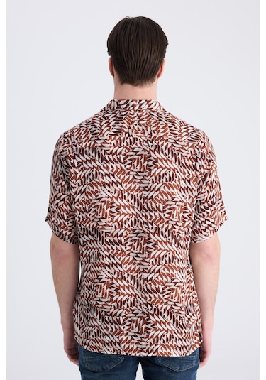 Twn Relaxed Fit Taba Baskılı Rayon Gömlek 0ec02ap14313m J01