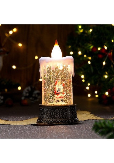 Novahub Yeni Yaşlı Yaratıcı Süsleme Sırt Parlayan Noel Mum Mum Masaüstü Lambası Lambası Gece Çantası Bronz Adam 20 Wh 20