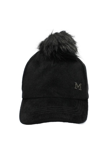 Cappello Kadın Siyah Tüylü Düz Şapka Capmc202R001 Siyah