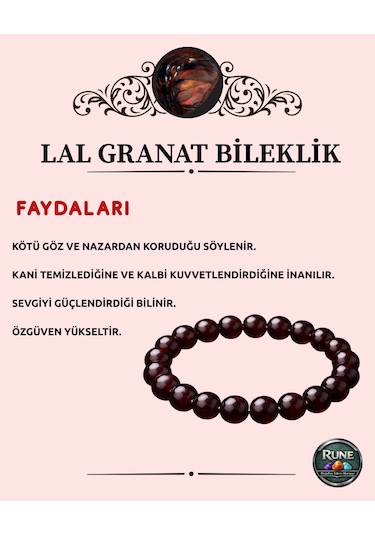 Lal Granat Doğaltaş Bileklik Diğer