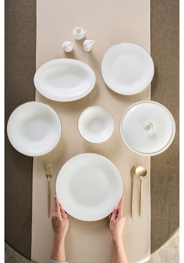 Karaca  Fine Pearl Fame 55 Parça 12 Kişilik Yemek Takımı Gold