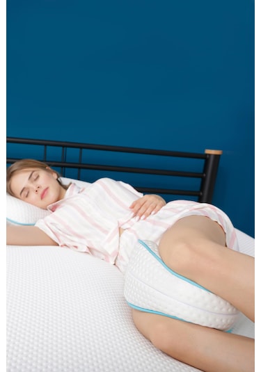 Viscofoam V Model Diz Arası Ortopedik Yastık Bacak Arası Visco Yastık - 23x23x5cm