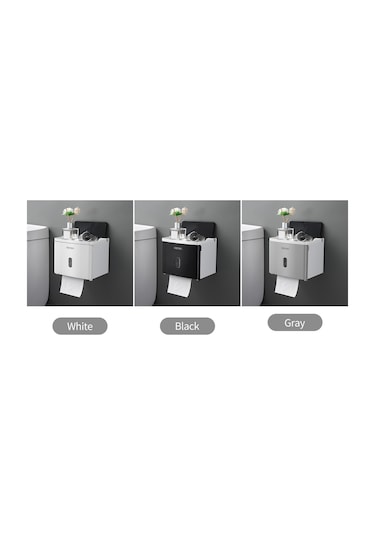 Suofeng Gri Modern Duşakabin Kağıt Dispenseri - Abs Malzeme, Seffaf Pencere, Yay Kilit Ve Zımba Sahnesi - Zımba İle Kolay Kurulum