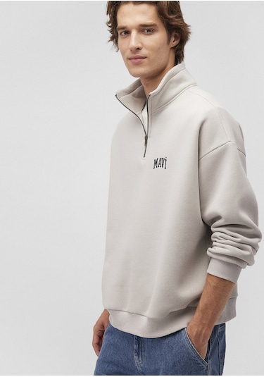 Mavi - Mavi Logo Baskılı Yarı Fermuarlı Gri Sweatshirt 0s10208-70074 Gri Mavi - Mavi Logo Baskılı Yarı Fermuarlı Gri Sweatshirt 0s10208-70074 Gri