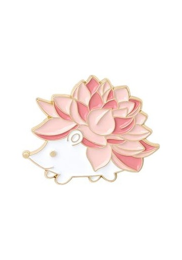 Pembe Emaye Pin Sevimli Ayı Kedi Tilki Şekli Kirpi Broş Seyahat İçin