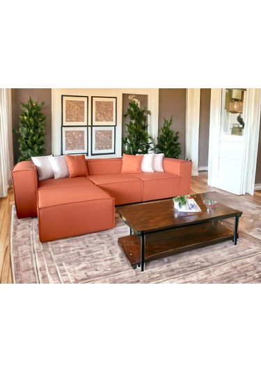 Nova 4 Modül Modüler L Köşe Koltuk Takımı Kiremit