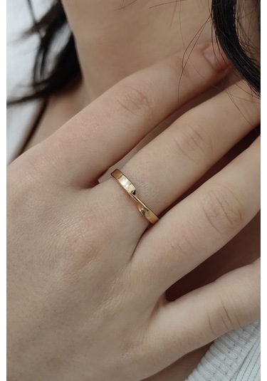 Chavin 3 Mm. Çelik Ayarlanabilir Gold Bayan Yüzük Eu83sr Altın