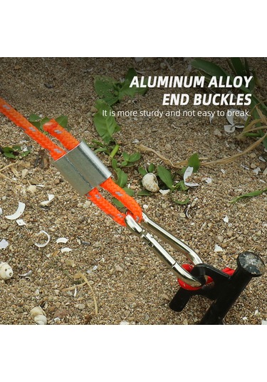 Springsun Turuncu 6mm 5m Poliester Kamp Rope, Kaydırma Ayarlı Zincir Alaşımlı Pulley, 348kg Yük Kapasitesi Portakal