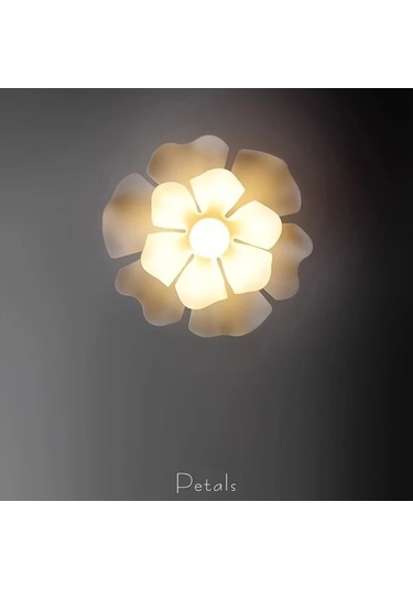 Fastbuy Basit Yaratıcı Gül Yaprağı Desenli 40 Cm Pvc Tavan Lambası Kolay Kurulumlu Her Oda İçin Gümüş Gümüş