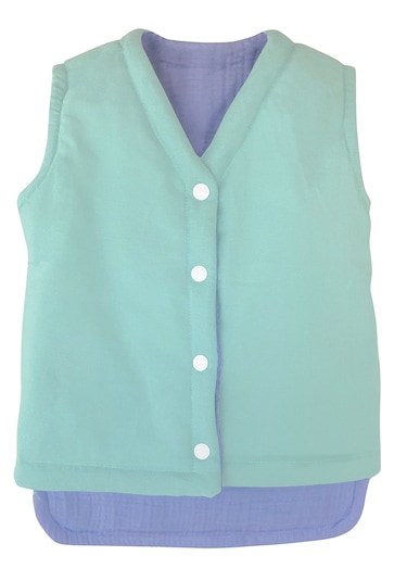 Müslin Bebek Yelek-hırka Organik 1 - 2 Yaş Mavi