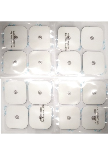4 Pakette 16 Adet Çıtçıtlı Elektrot Pedi 5 x 5 Cm