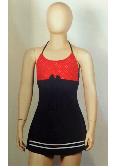 Sunsurf Boyundan Bağlamalı Elbise Mayo Lacivert