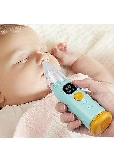 Xuweiwei Portable Electric Baby Nasal Cleaner Khaki Yumuşak Işık 3 Emme Seviyesi Ev Kullanımı