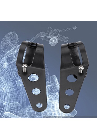 Geeroyoo Motosiklet Farı Tutucu Bracket Seti - 33-43mm Çatal Çapı Uyumlu - Dayanıklı Demir Malzeme - Kolay Kurulum Chrome