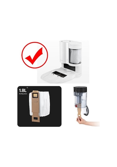 Srfn Ticaret Roborock S7 Maxv + Uyumlu Toz Torbası - 5 Adet