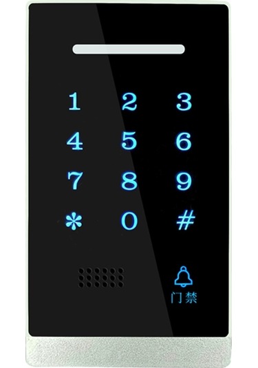 Siyah Akrilik-abs Erişim Kontrol Paneli: Kart/şifre İle Açma, Mavi Işık, 1000 Kart Kapasitesi, 3 Saniye Hızlı Erişim