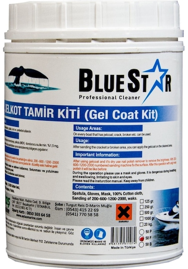 Bluestar Jelkot Tamir Kiti Gel Coat Kit 170 G