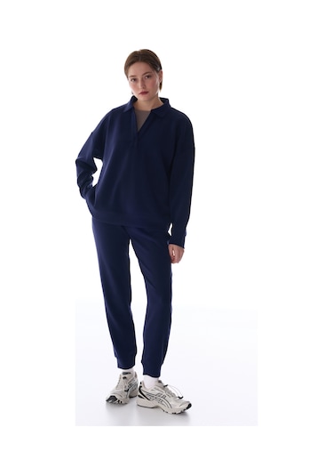 Penti Lacivert Polo Yaka Modal Sweatshirt