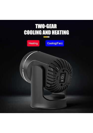 12v 130w Araç Isıtma Ve Soğutma Çift Kullanımlı Fan Cam Buğu Giderme Ve Buz Çözme Isıtıcısı Siyah