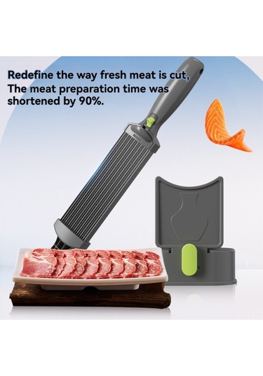 Reedark Ev Ve Kamp İçin Taze Et Kesici - Dilim, Ipi, Çubuk, Kıyma Çok Fonksiyonlu, Kolay Temizlenir, Donmaya Gerek Yok Siyah Siyah