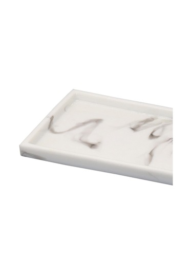 Homyl Tuvalet Vanity Tepsi Lüks Reçine Küvet Mumlar Beyaz Beyaz