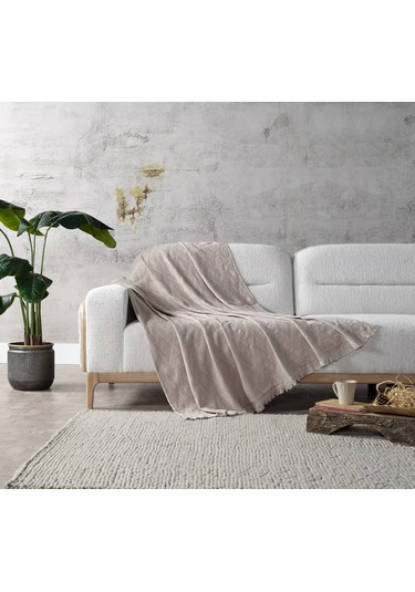 Adora Koltuk Şalı Bej - 130x170 Cm