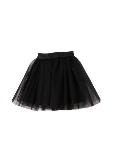 Kız Çocuk Beli Lastikli Siyah Tütü Etek-15346 Siyah
