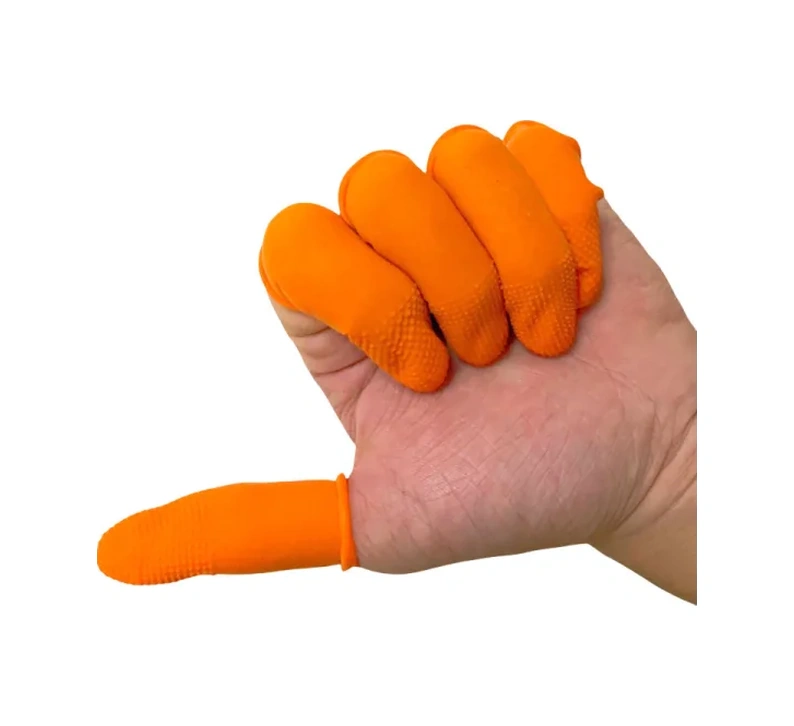 Lateks Parmaklık Eldiven Turuncu Ekstra Kalite 48 Adet