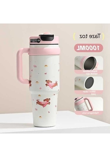 Maoyaya Yakışıklı Ve Büyük Kapasiteli Termos Fincan - Buz Bardağı Beyaz Beyaz