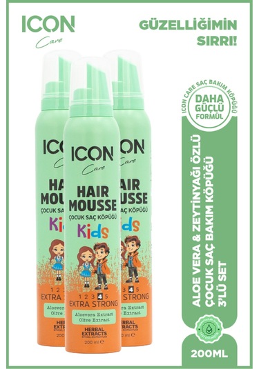 Icon Saç Şek. Köpük For Kıds 3'lü Set