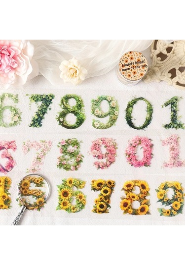 Honeybeeshop Dijital Şifre 6lı Renkli Sayı Bant Seti Scrapbooking Dıy Koleksiyon Projeleri