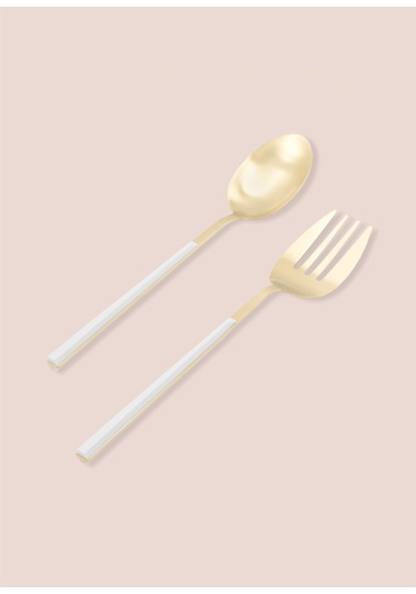 The Mia Bianco Salata Servis Takımı Gold 2 Parça Ckb0247 Gold