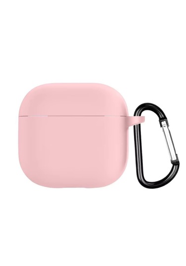 Airpods 4. Nesil Uyumlu Mat Silikon Koruyucu Kılıf+kanca Pembe