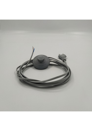 3 Metre Aç-kapa Yerpuar Anahtarlı Fişli Gri Renk Kablo