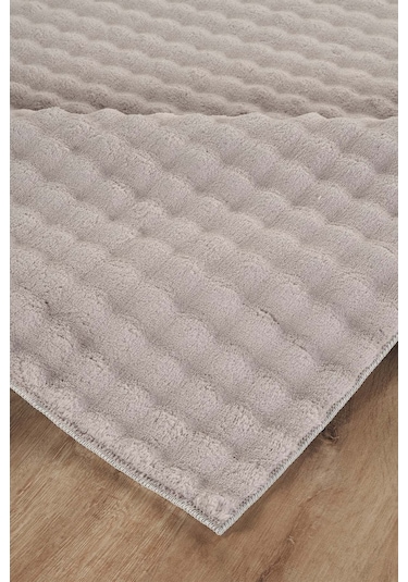 Bubble Puffy Post Peluş Halı Yolluk Kaymaz Taban Yıkanabilir Pofuduk Oturma Salon Çocuk Odası Gri Gri