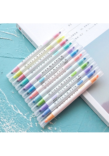 Mufunye Taze Renklerle Yazma Ve İşaretleme İçin Çift Uçlu, Kağıda İz Bırakmayan Arşiv Kalitesinde Taşınabilir Fosforlu Kalem. Diğer