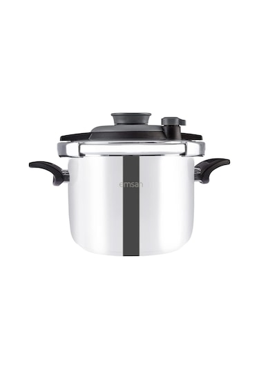 Emsan Vera 2'li Düdüklü Tencere Seti 4+6 Litre Siyah Gümüş - Siyah