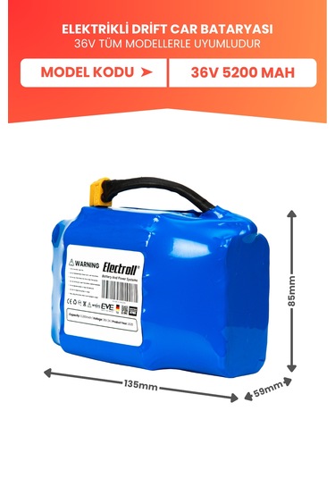 Drift Car Bataryası 36v 5.200mah Yüksek Kapasite