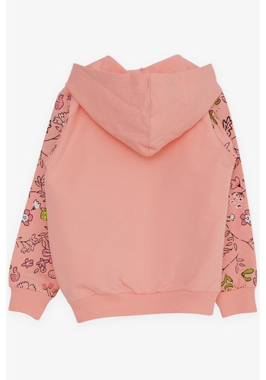 Breeze Kız Çocuk Hırka Çiçek Baskılı 1-4 Yaş, Somon