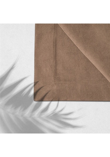 6'lı Kadife Dokulu Servis Peçetesi Açık Kahve Açık Kahverengi