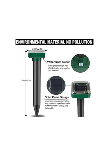 8 Adet Solar Güneş Enerjili Akrep,köstebek,yılan Fare Kovucu 750-1000 M2 Etkili Kare