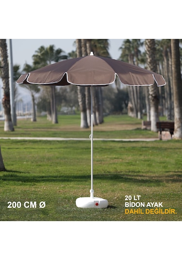 Kahverengi Plaj Şemsiyesi 200 Cm Ø